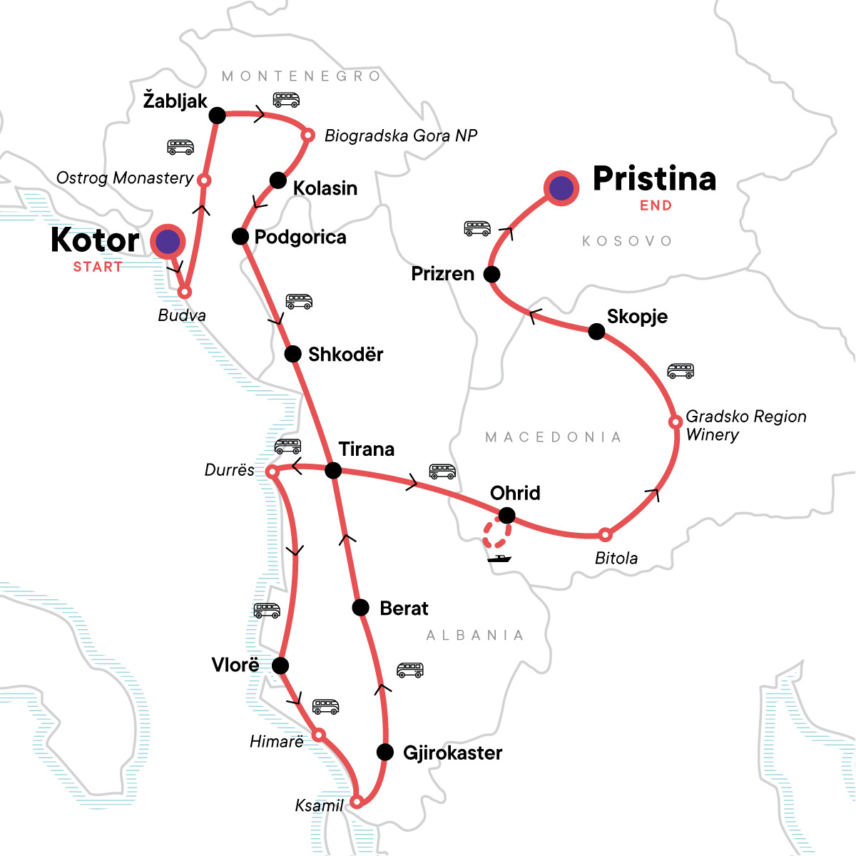 Balkans Discovery:  Montenegro to Kosovo