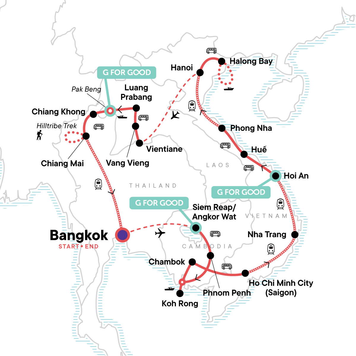 Southeast Asia: Northern Hilltribe Trekking & Beach Vibes