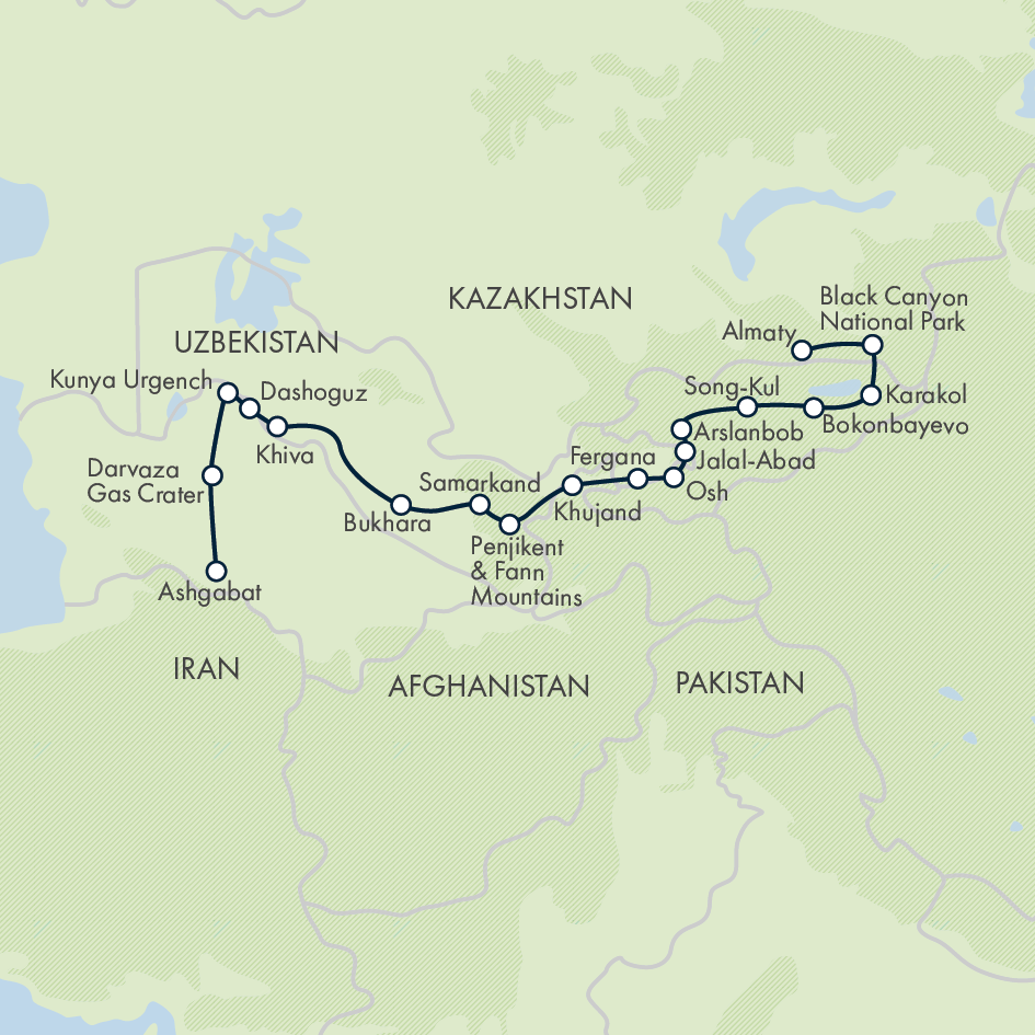 The Five Stans of the Silk Road - Ashgabat to Almaty