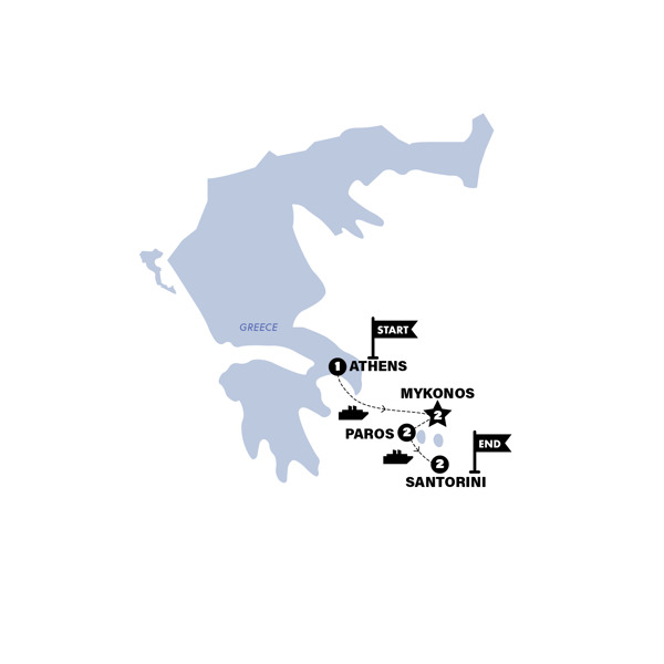 Athens to Santorini Island Hopping Plus 35 to 45