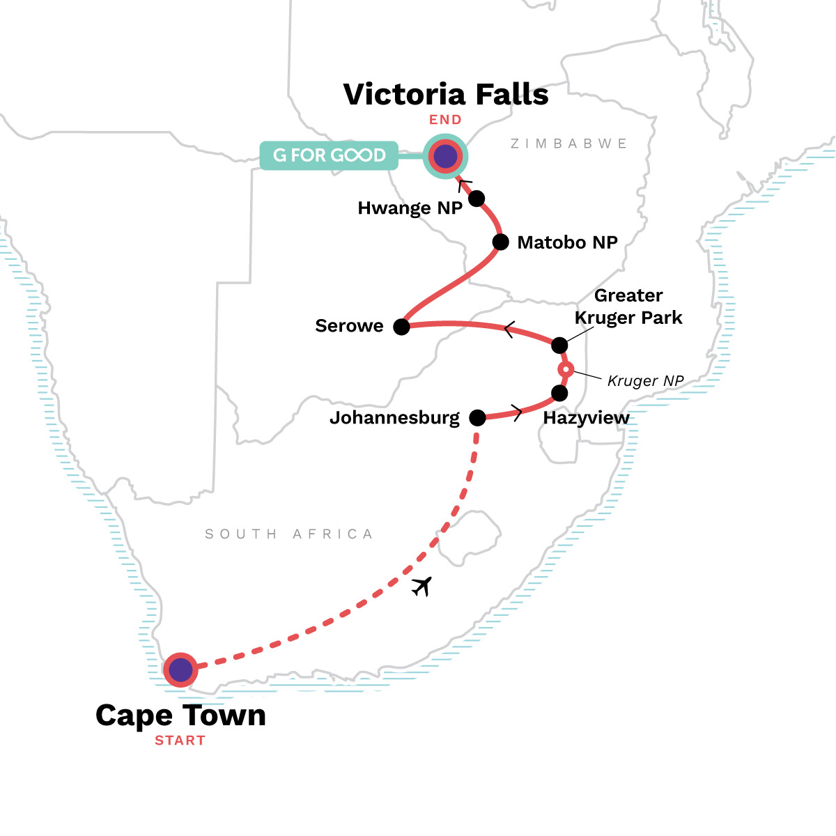 Cape Town, Kruger & Zimbabwe