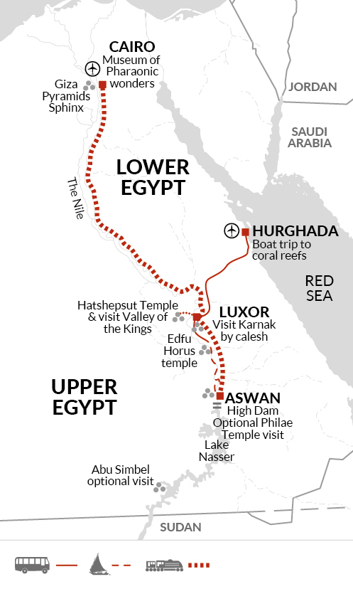 Family Egyptian Sphinx, Pyramids and Nile River