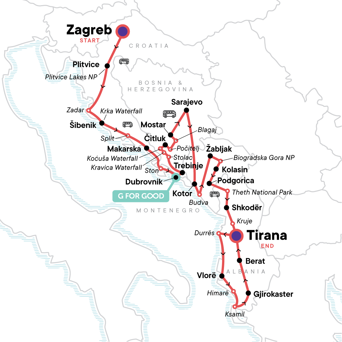 Classic Balkans:  Croatia to Albania
