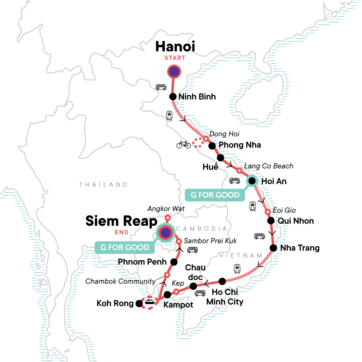 Vietnam to Cambodia: Hanoi Hostels, Beaches & Ancient Ruins