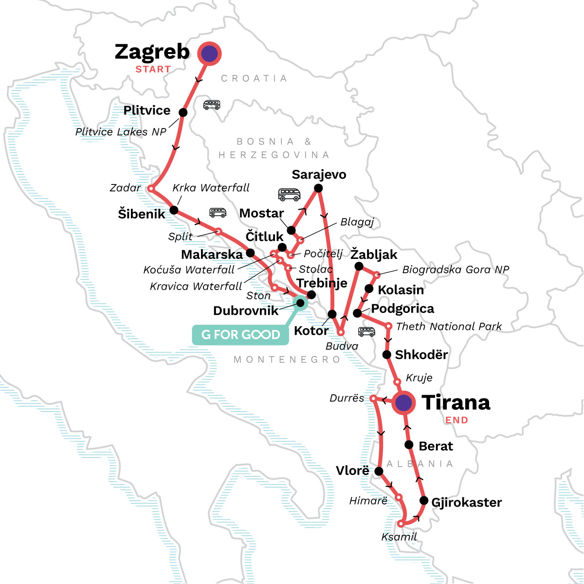 Classic Balkans:  Croatia to Albania